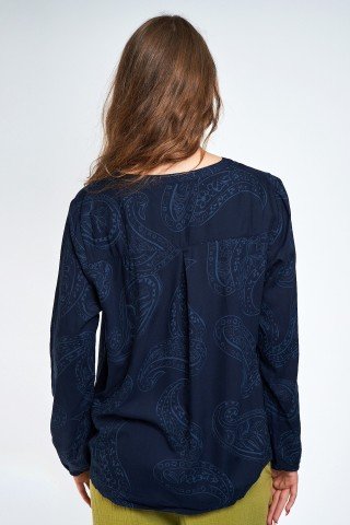 Bluza bleumarin cu impriemu paisley Ivy