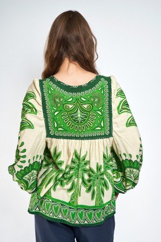 Bluza crem cu verde Shan