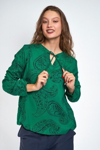Bluza verde cu imprimeu paisley Tess