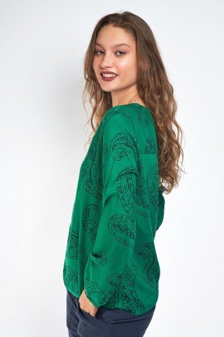 Bluza verde cu imprimeu paisley Tess