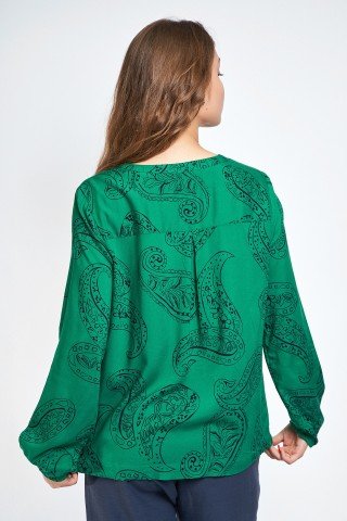 Bluza verde cu imprimeu paisley Tess