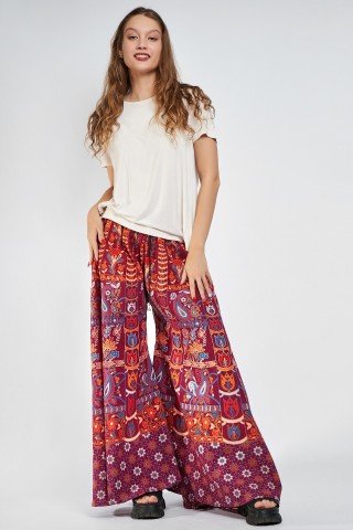 Fusta pantalon visinie cu print indian