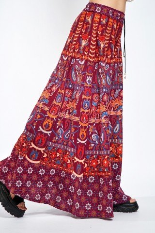 Fusta pantalon visinie cu print indian