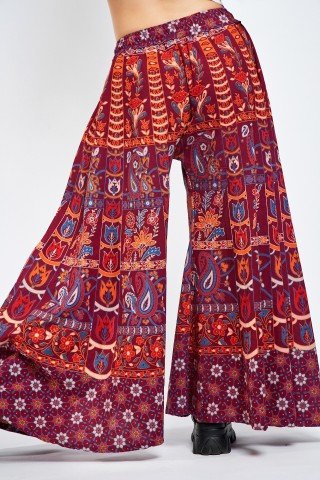 Fusta pantalon visinie cu print indian